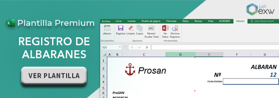 Plantilla para emitir albaranes en Excel