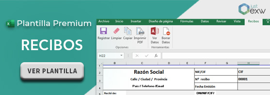 Plantilla Excel para emitir y registrar recibos