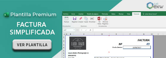 Plantilla de factura simplificada para autónomos en Excel
